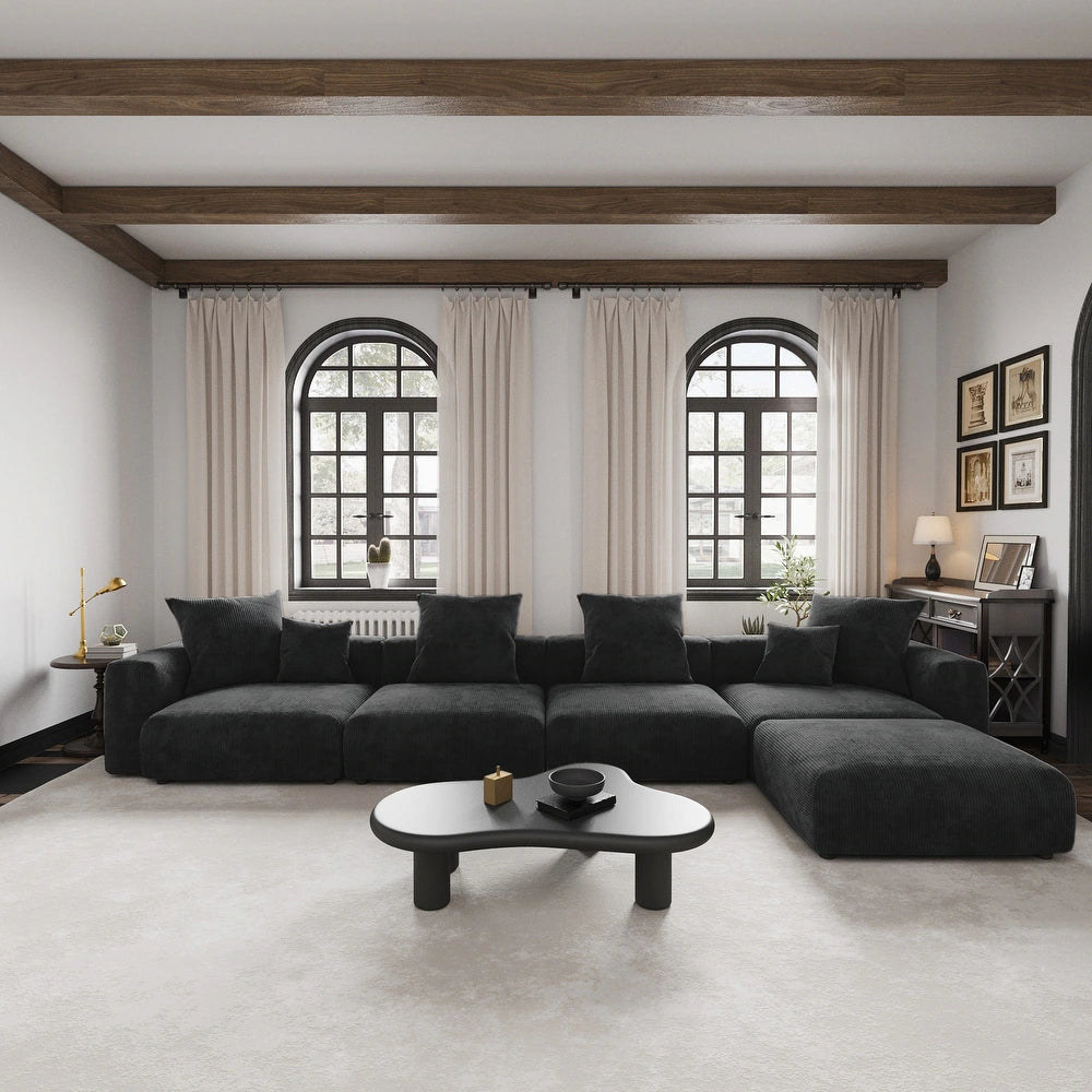 Corduroy Modular 8-Seater Sectional Couch