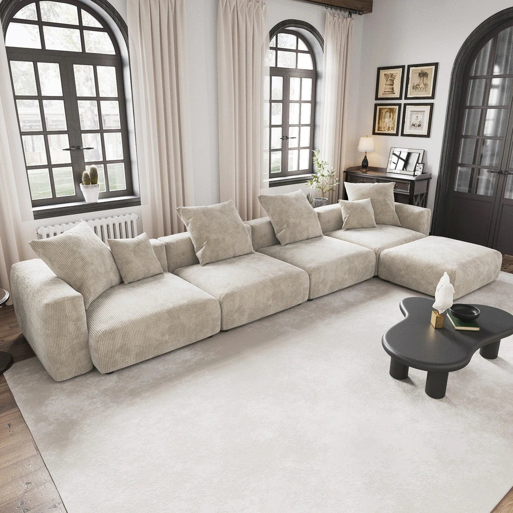Corduroy Modular 8-Seater Sectional Couch
