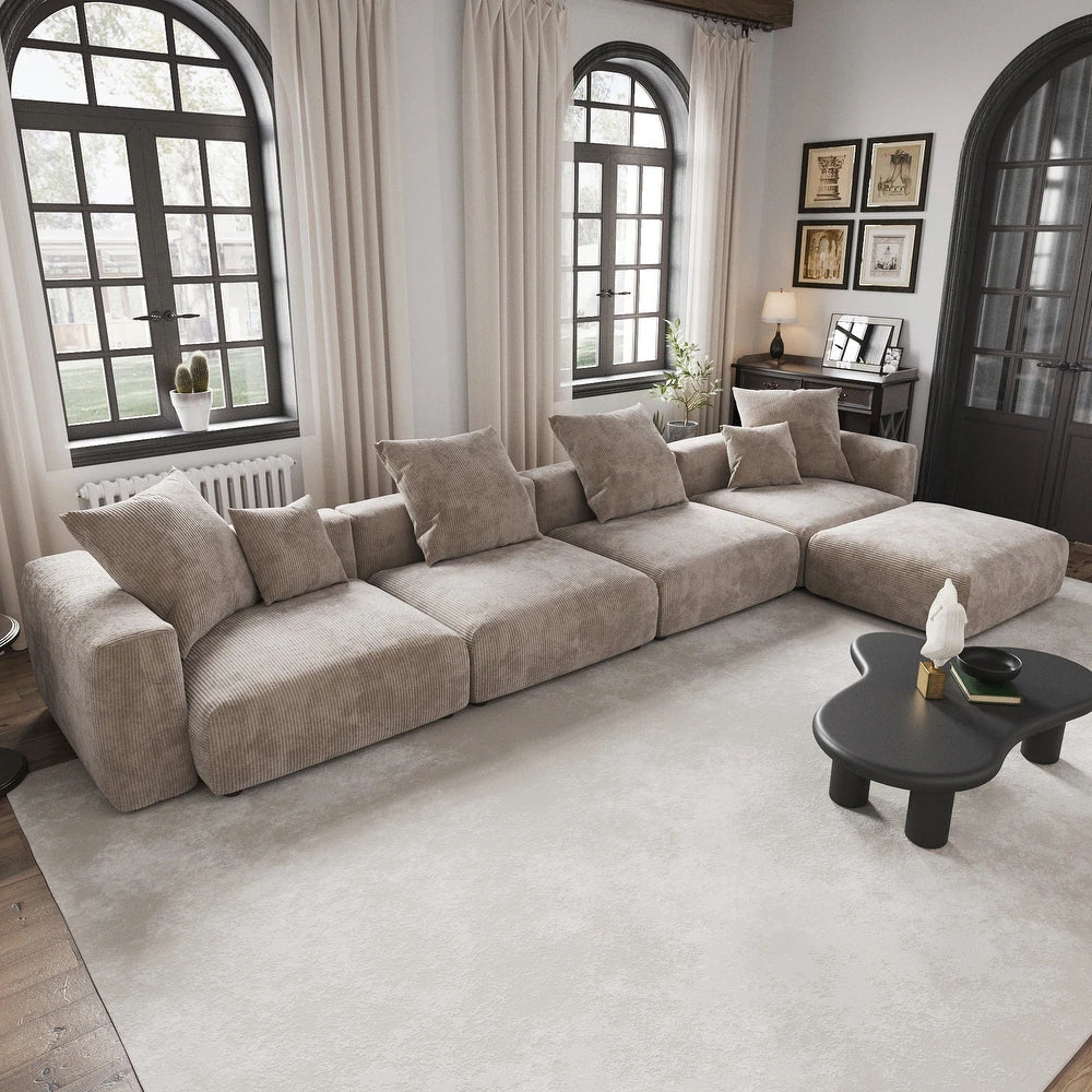 Corduroy Modular 8-Seater Sectional Couch