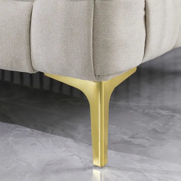 Verona Box-tuft Velvet 3-Seater Couch