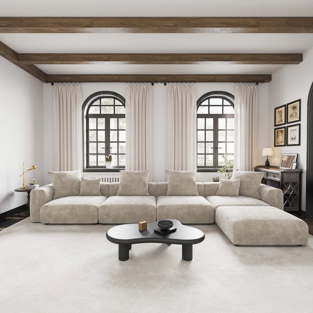 Corduroy Modular 8-Seater Sectional Couch