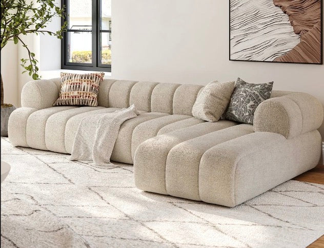 Monaco Boucle 6- Seater L Shape Couch