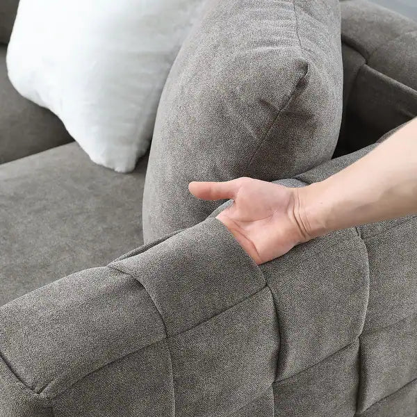 Verona Box-tuft Velvet 3-Seater Couch