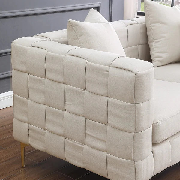 Verona Box-tuft Velvet 3-Seater Couch