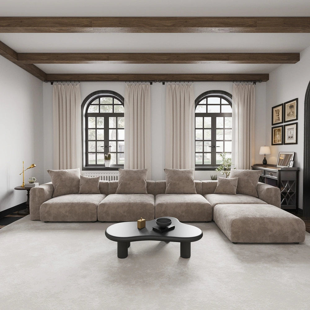 Corduroy Modular 8-Seater Sectional Couch
