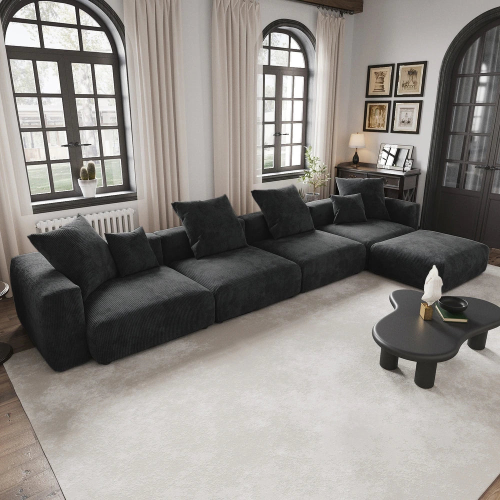 Corduroy Modular 8-Seater Sectional Couch