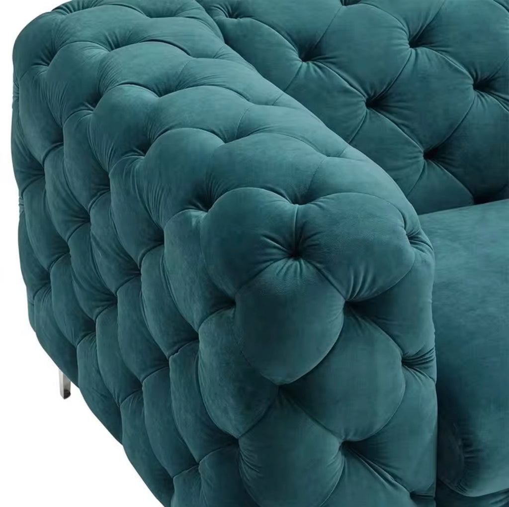 Hampton 3-Seater Velvet Chesterfield Couch