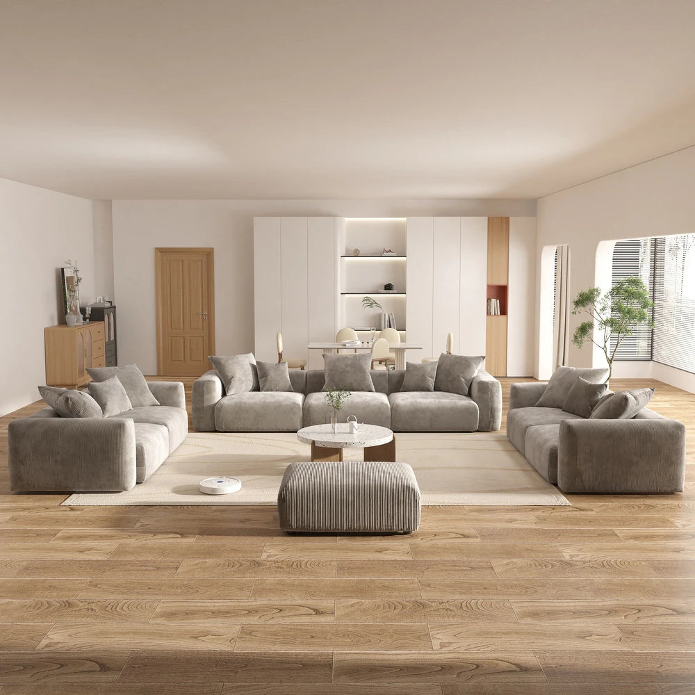 Corduroy Modular 13-Seater (Full Set) Sectional Couches