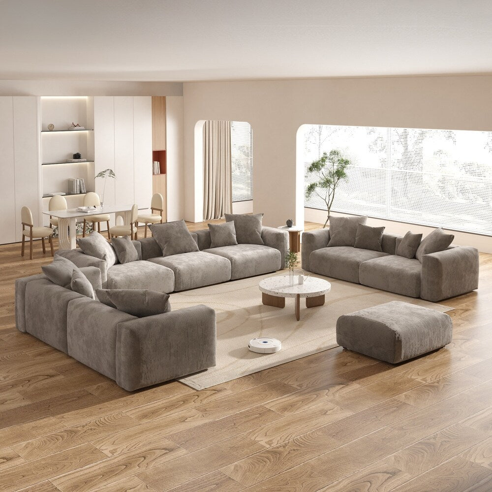 Corduroy Modular 13-Seater (Full Set) Sectional Couches