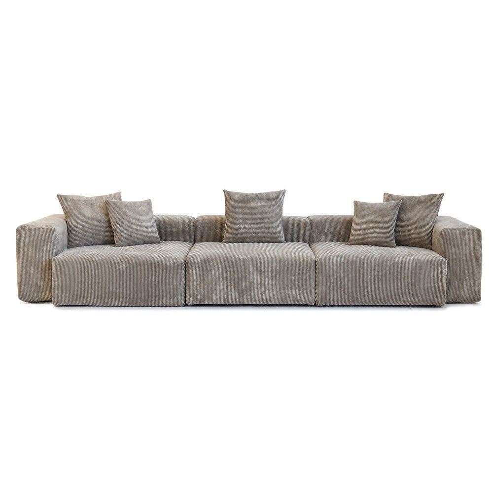 Corduroy Modular 6-Seater Sectional Couch