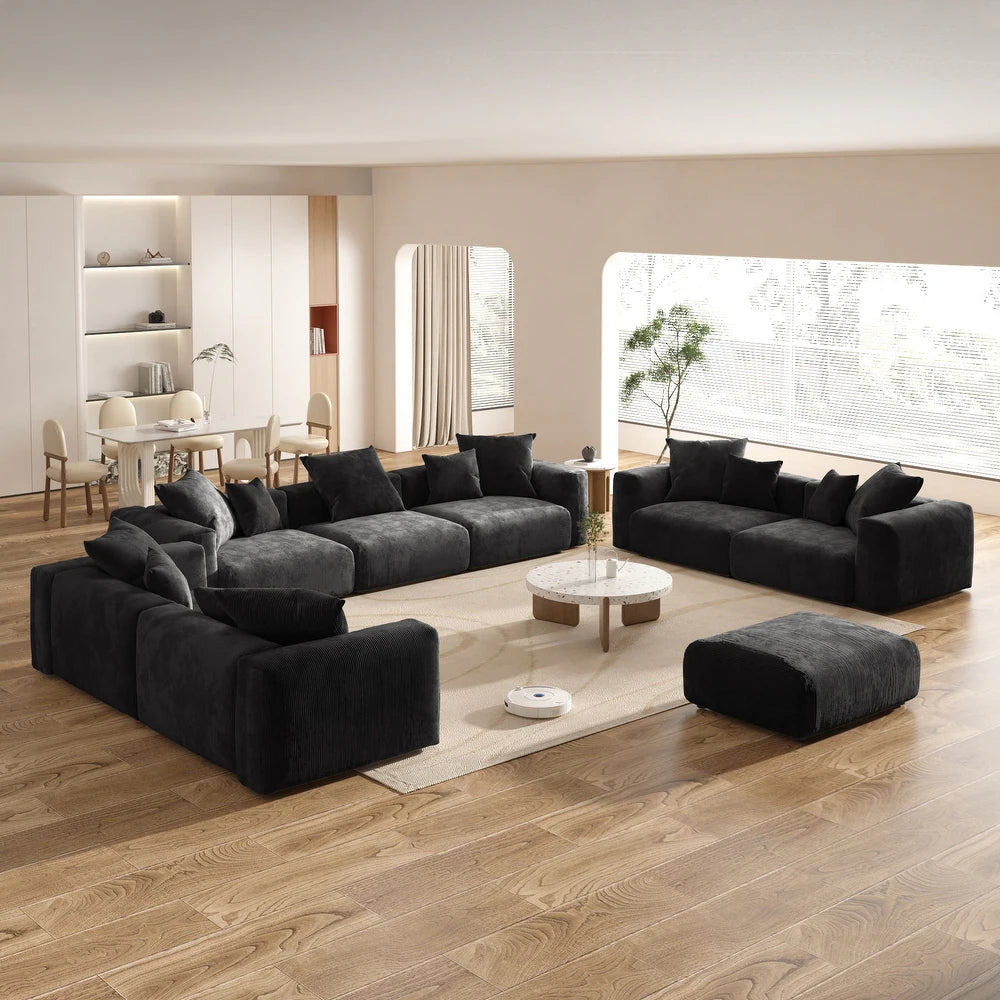 Corduroy Modular 13-Seater (Full Set) Sectional Couches