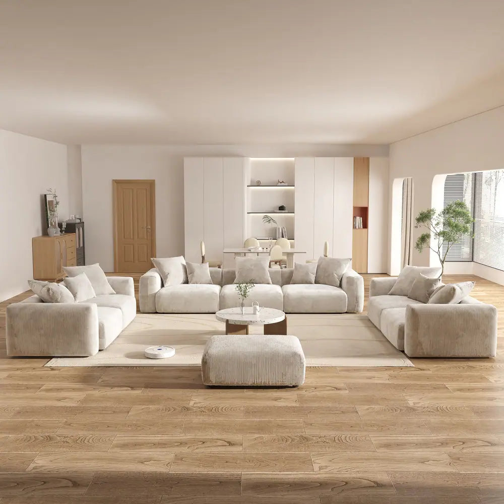 Corduroy Modular 13-Seater (Full Set) Sectional Couches