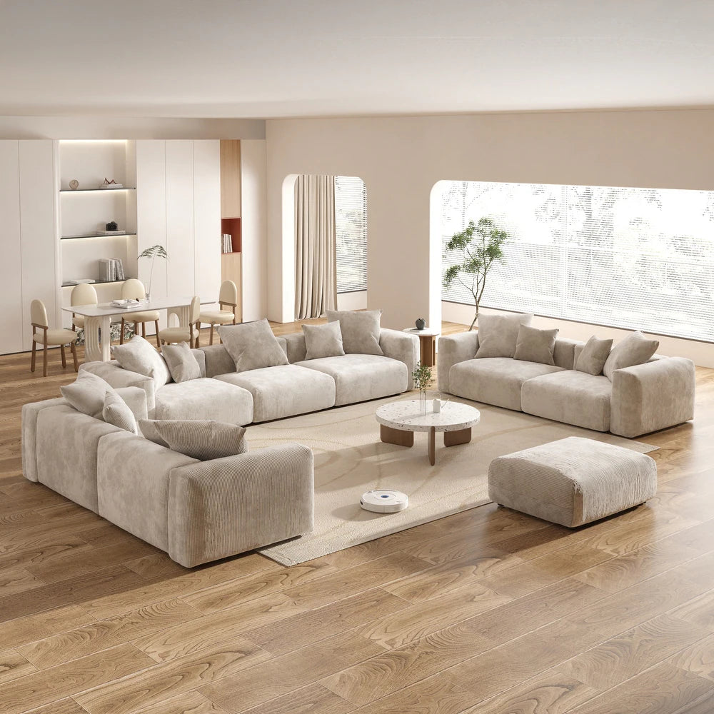 Corduroy Modular 13-Seater (Full Set) Sectional Couches