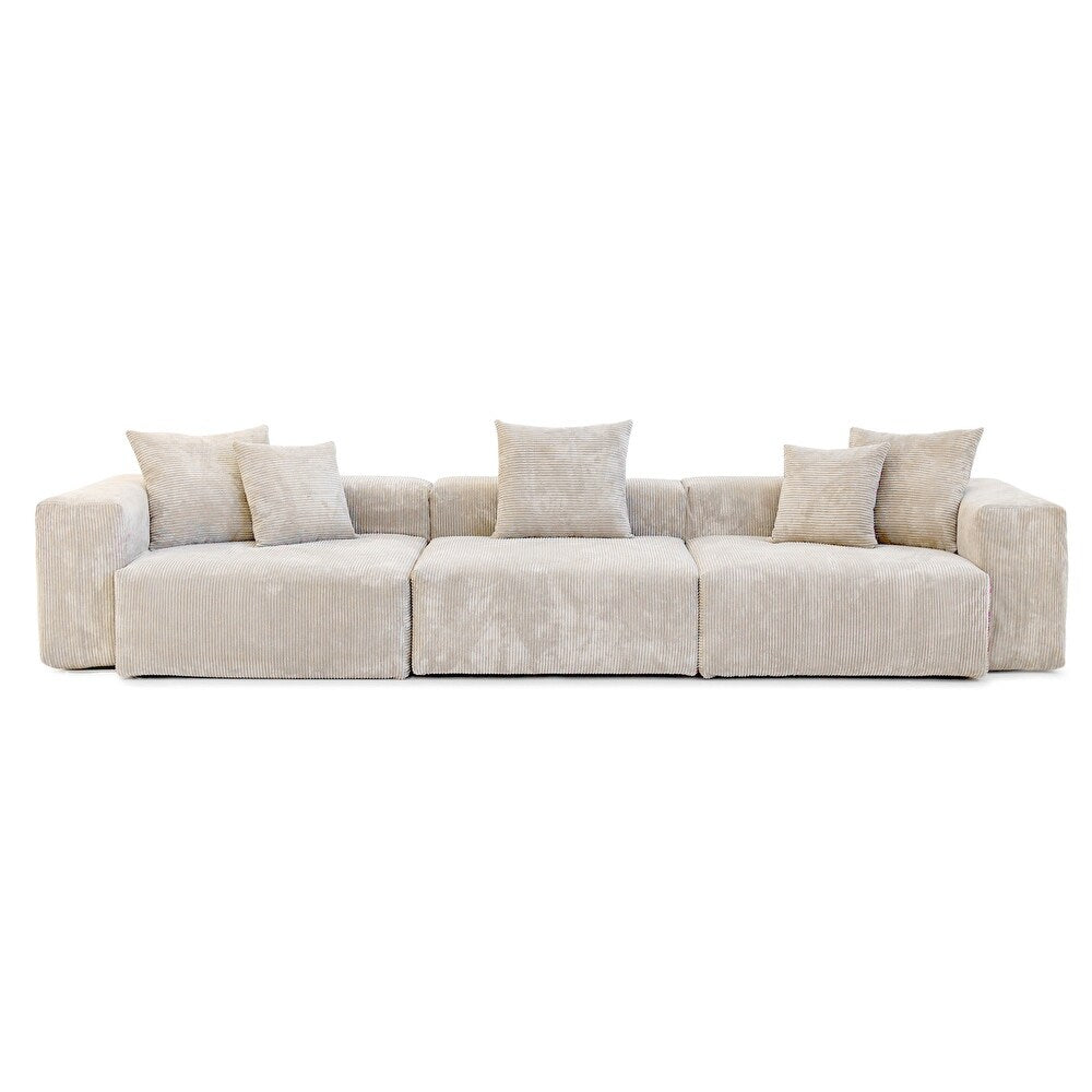 Corduroy Modular 6-Seater Sectional Couch