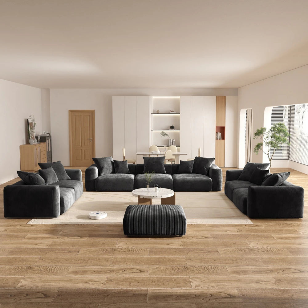 Corduroy Modular 13-Seater (Full Set) Sectional Couches