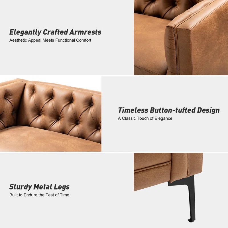 Havana 3-Seater Chesterfield Leather Couch