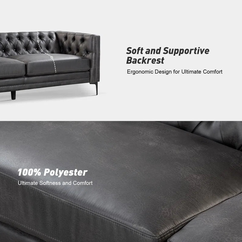 Havana 3-Seater Chesterfield Leather Couch
