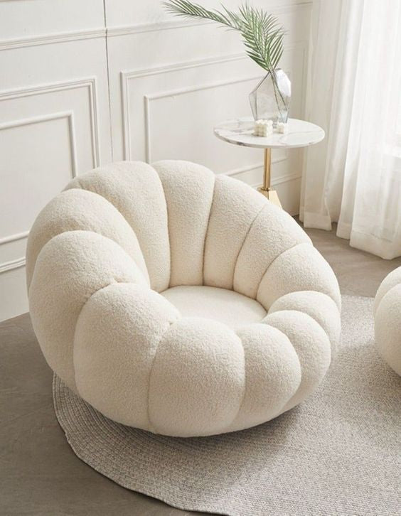 Pumpkin Boucle Accent Chair