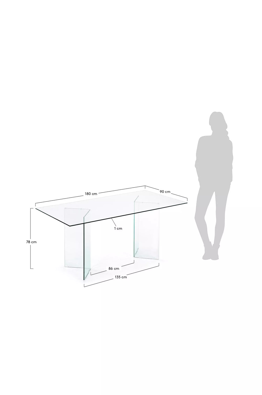 Château Rectangular Glass 6-Seater Dining Table