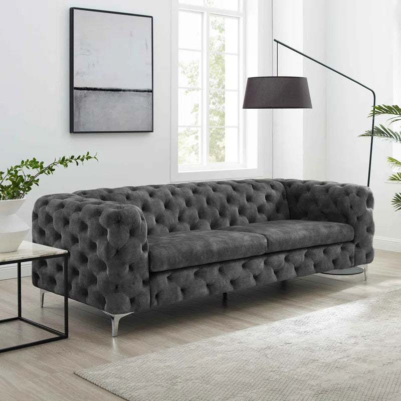 Hampton 3-Seater Velvet Chesterfield Couch