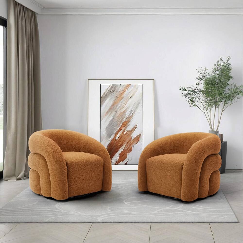 Emilia Swivel Boucle Accent Chair
