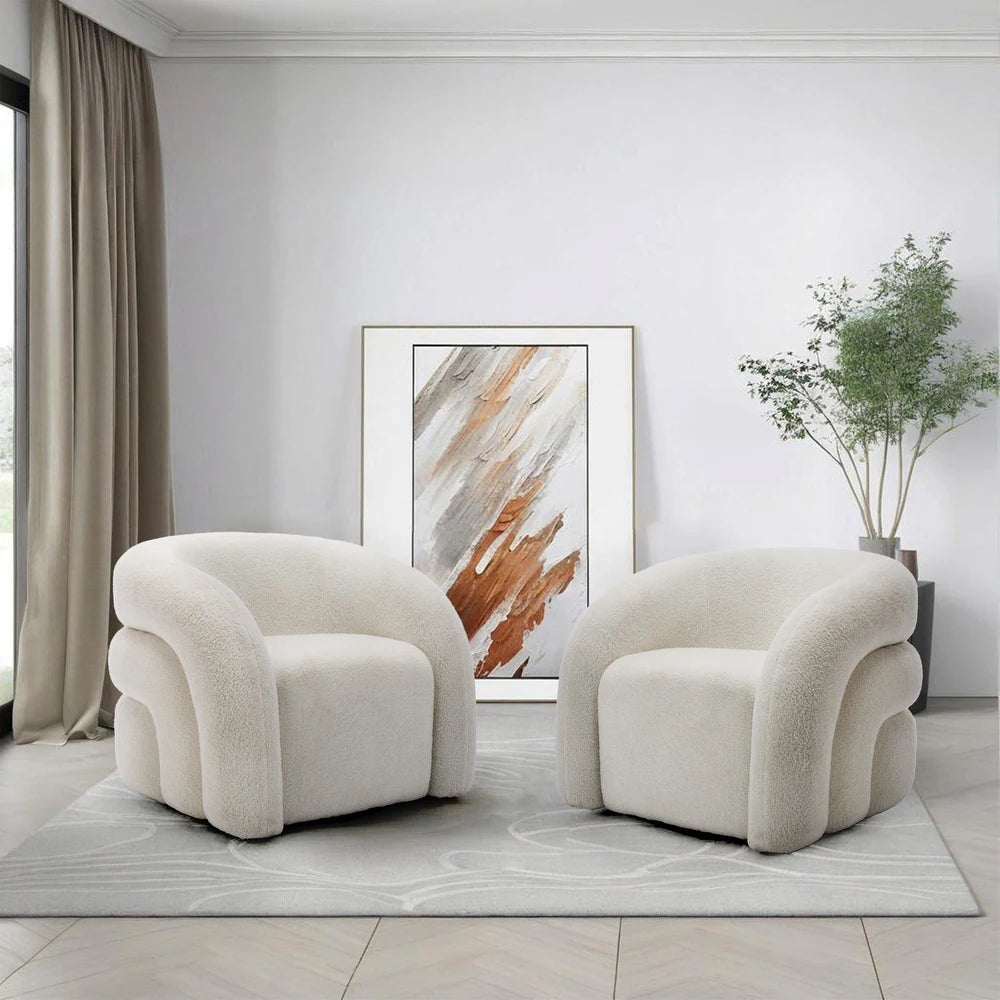Emilia Swivel Boucle Accent Chair
