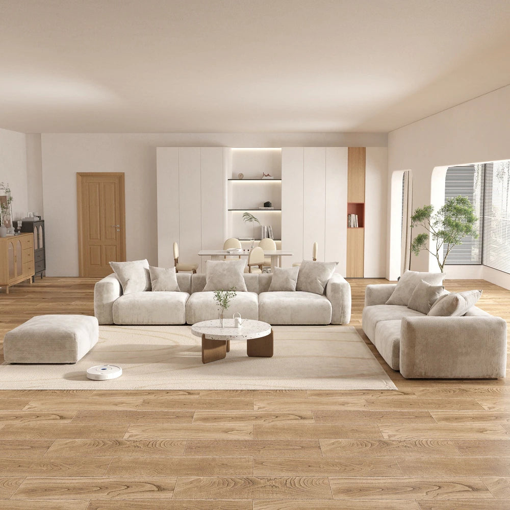 Corduroy Modular 10-Seater (Full Set) Sectional Couches