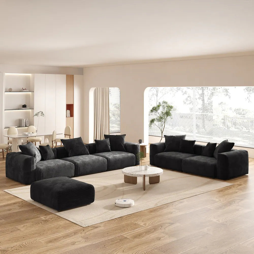 Corduroy Modular 10-Seater (Full Set) Sectional Couches