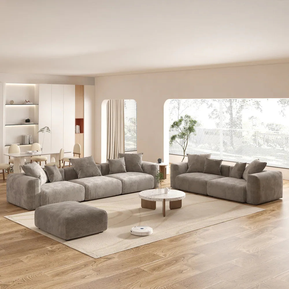 Corduroy Modular 10-Seater (Full Set) Sectional Couches