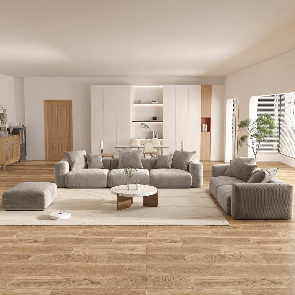 Corduroy Modular 10-Seater (Full Set) Sectional Couches