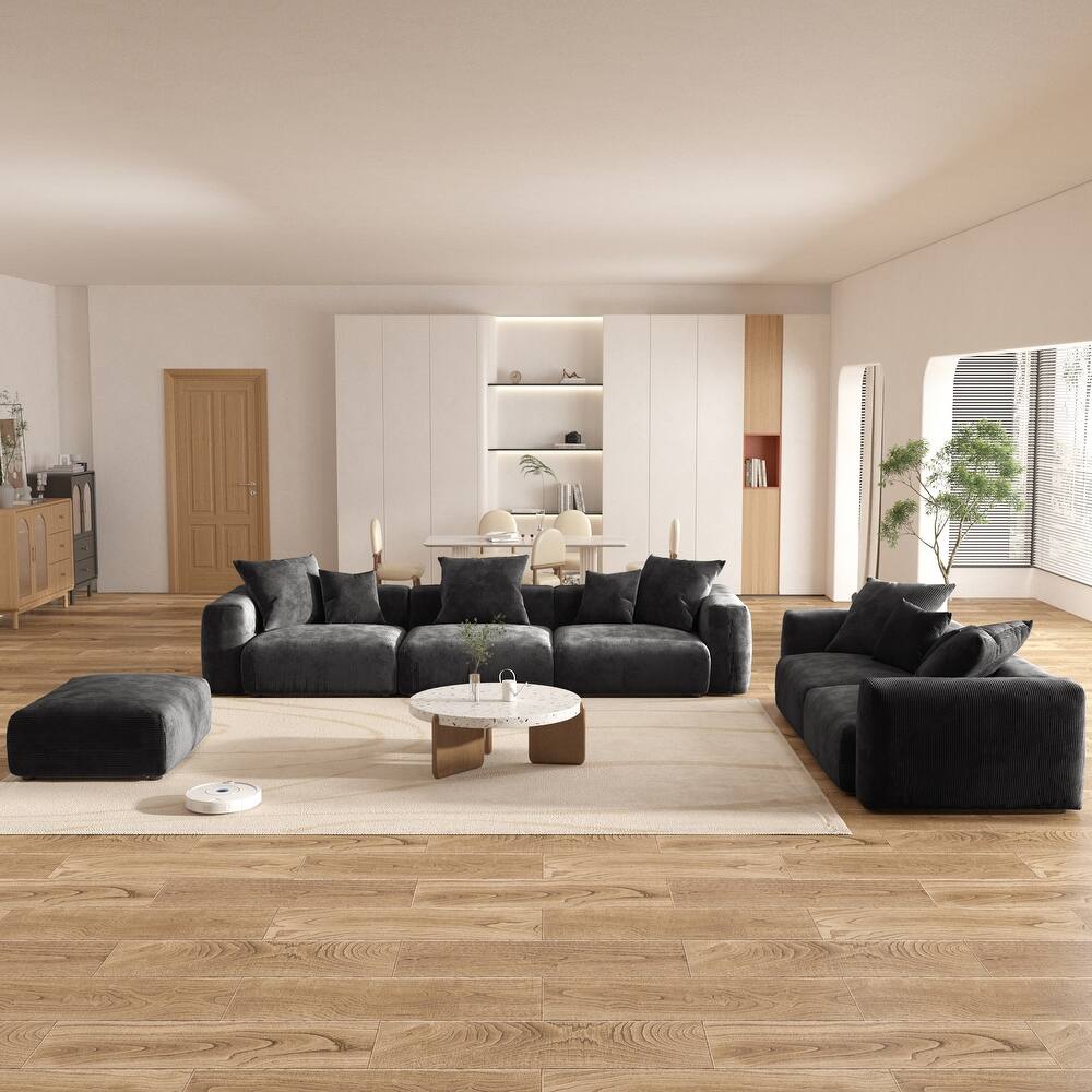 Corduroy Modular 10-Seater (Full Set) Sectional Couches