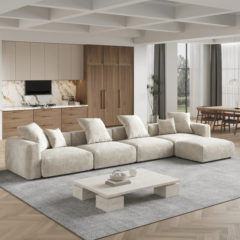 Corduroy Modular 8-Seater Sectional Couch