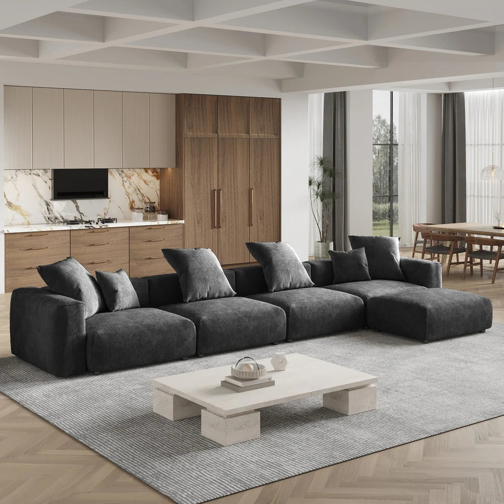 Corduroy Modular 8-Seater Sectional Couch