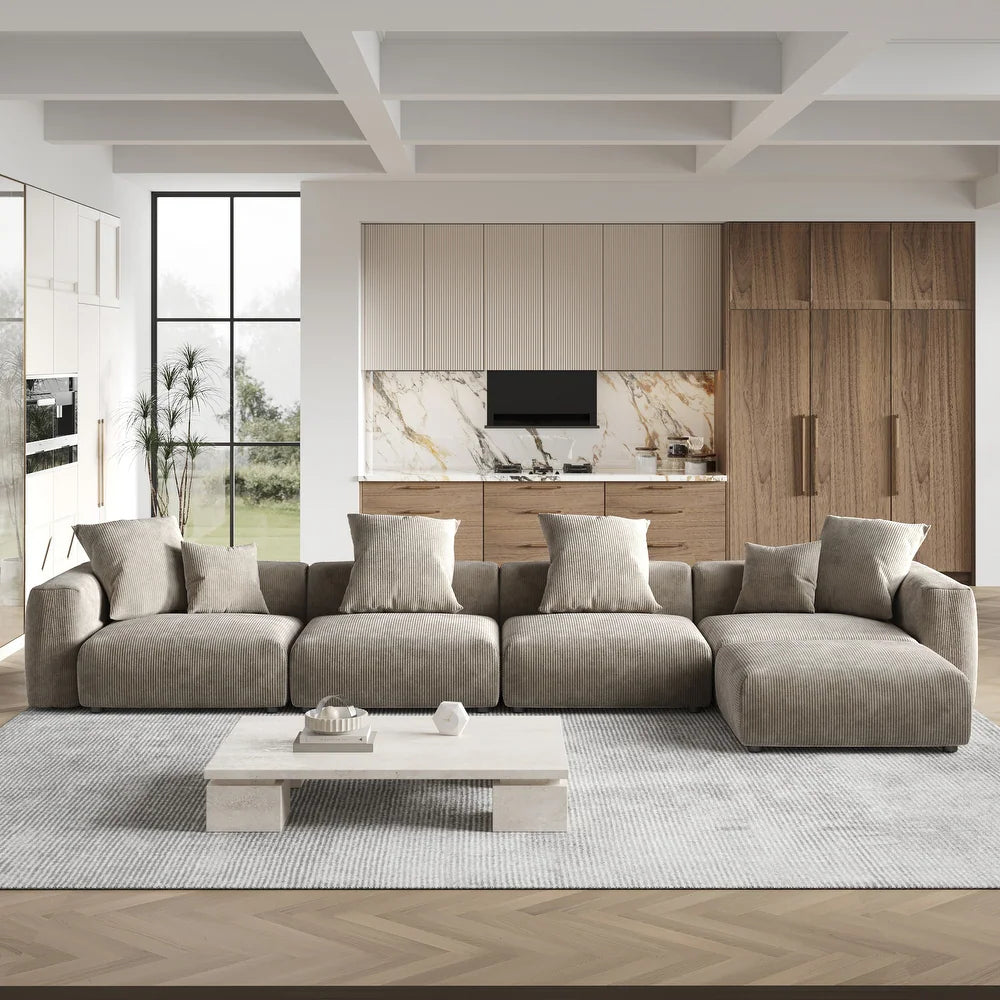 Corduroy Modular 8-Seater Sectional Couch