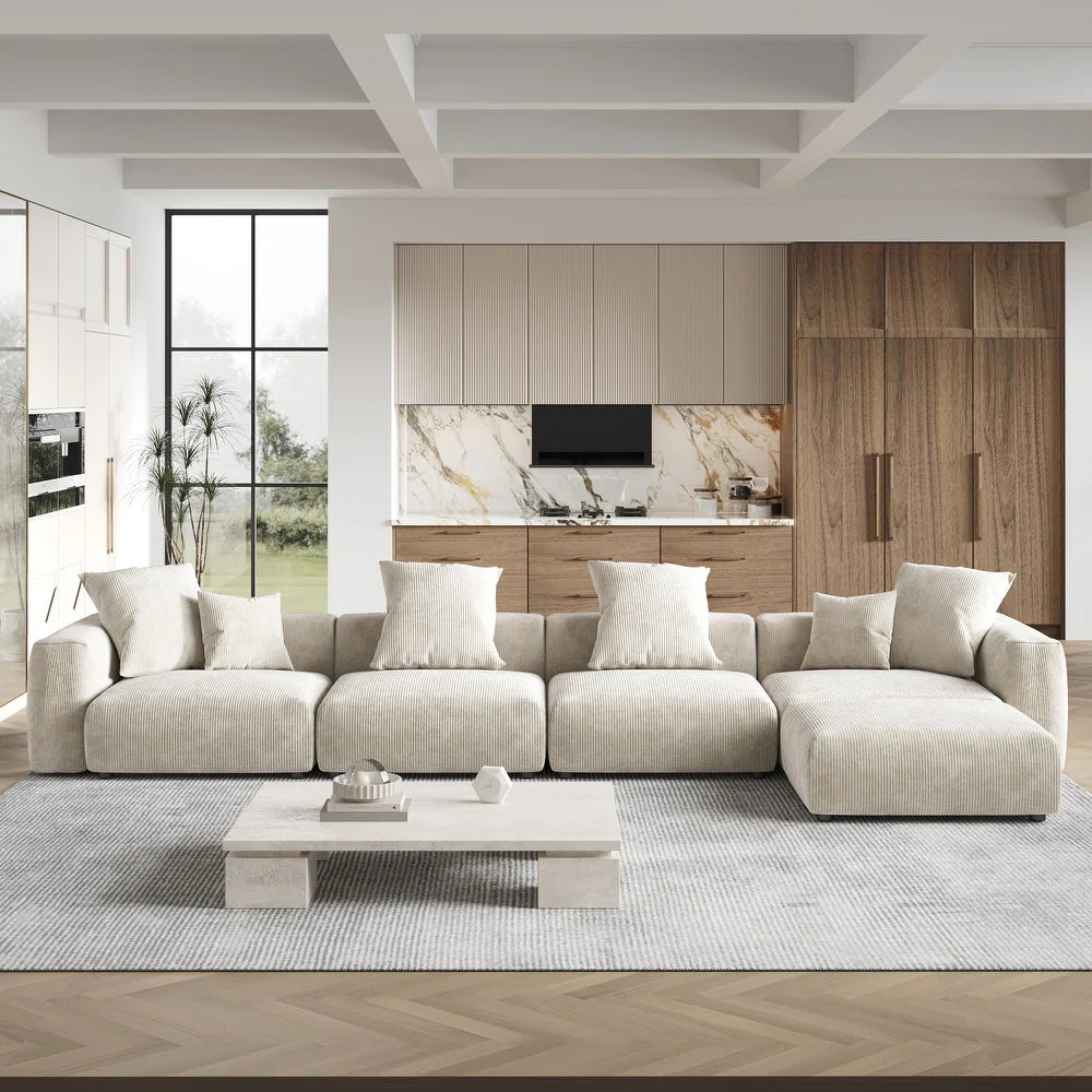 Corduroy Modular 8-Seater Sectional Couch
