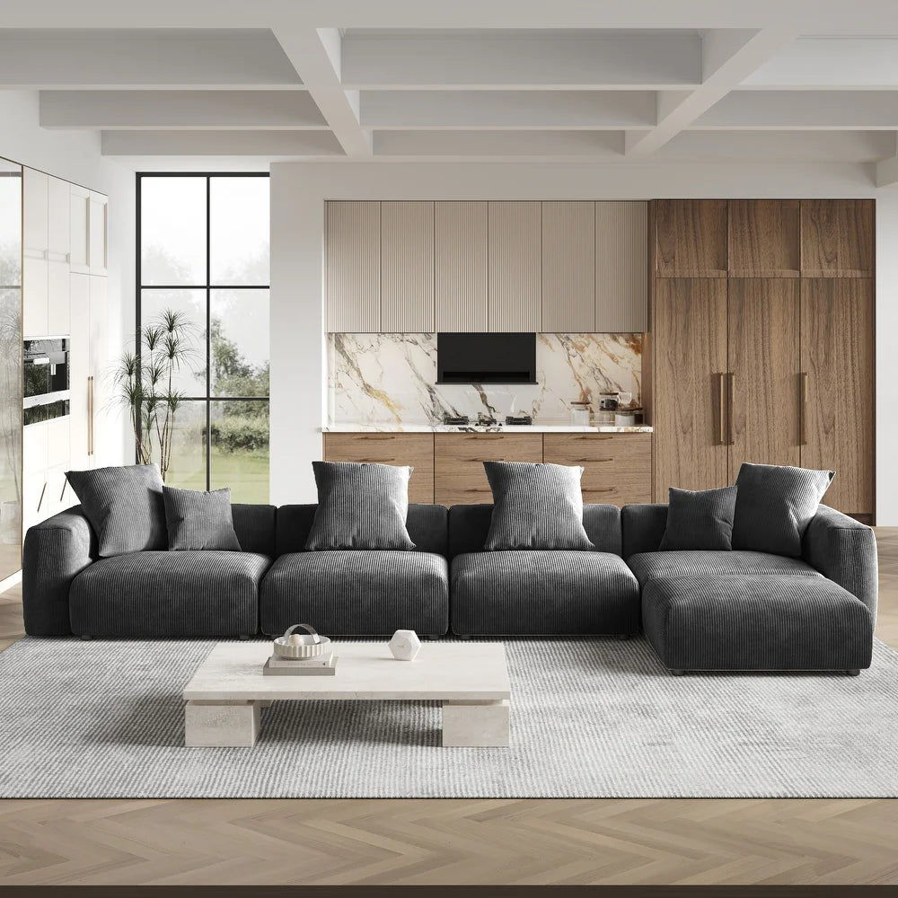 Corduroy Modular 8-Seater Sectional Couch