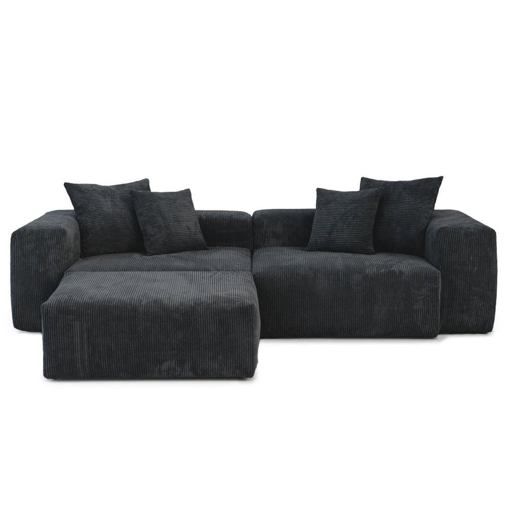 Corduroy Modular 3-Seater Sectional Couch