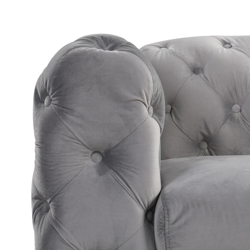 Manhattan Loft 3-Seater Velvet Chesterfield Couch