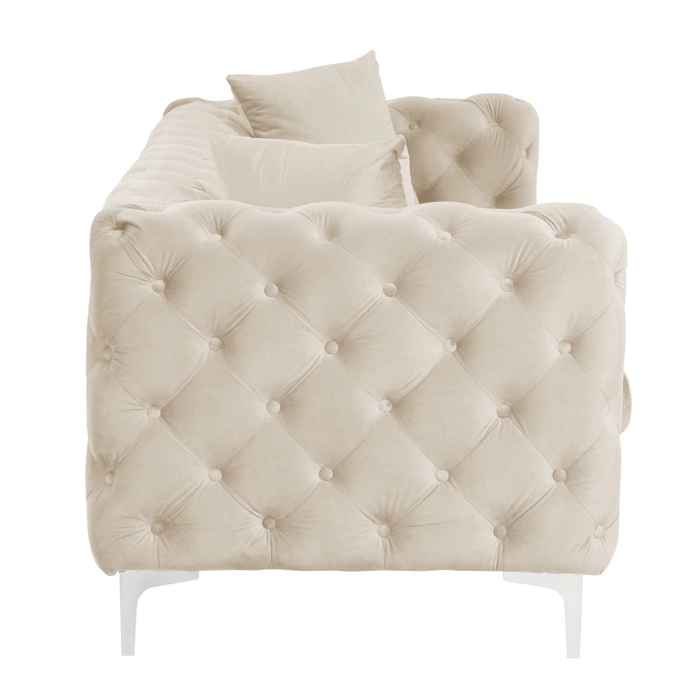 Manhattan Loft 3-Seater Velvet Chesterfield Couch
