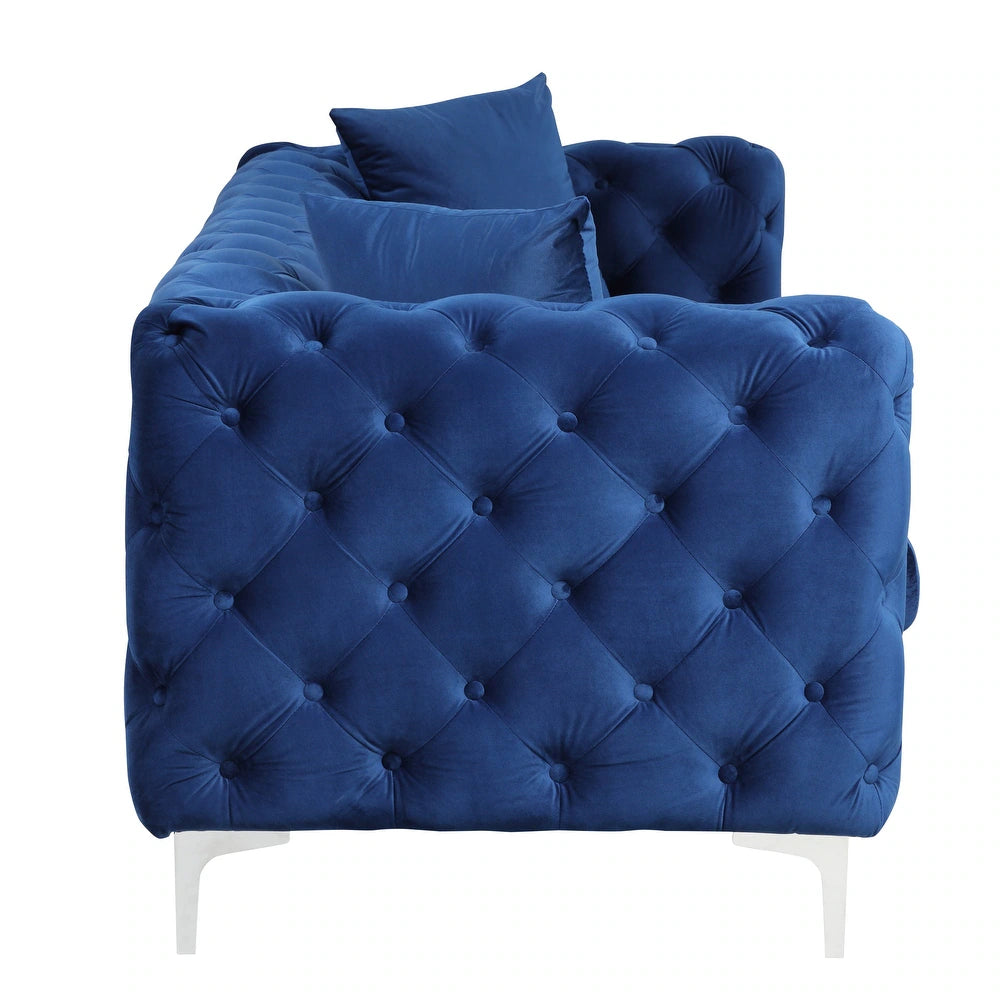 Manhattan Loft 3-Seater Velvet Chesterfield Couch