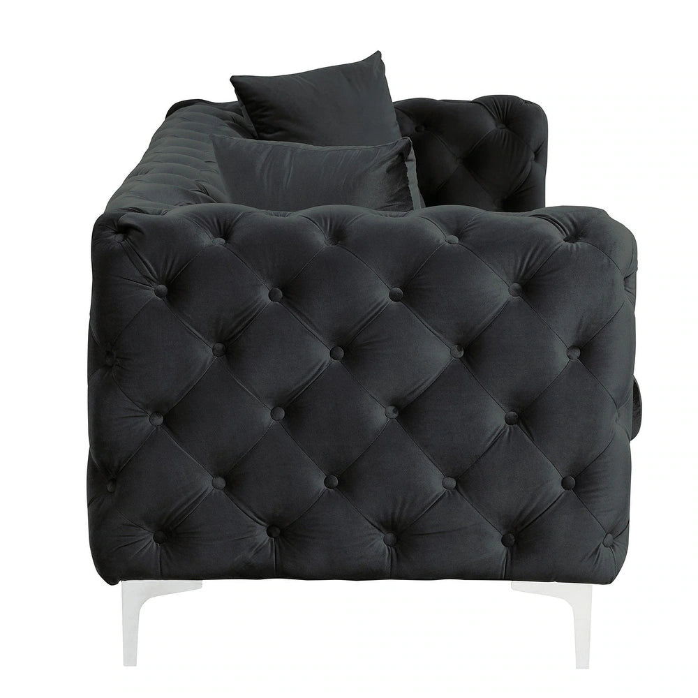 Manhattan Loft 3-Seater Velvet Chesterfield Couch