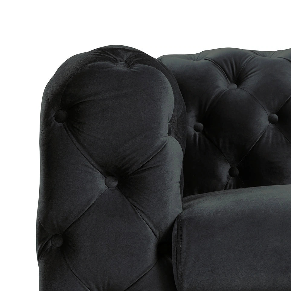 Manhattan Loft 3-Seater Velvet Chesterfield Couch