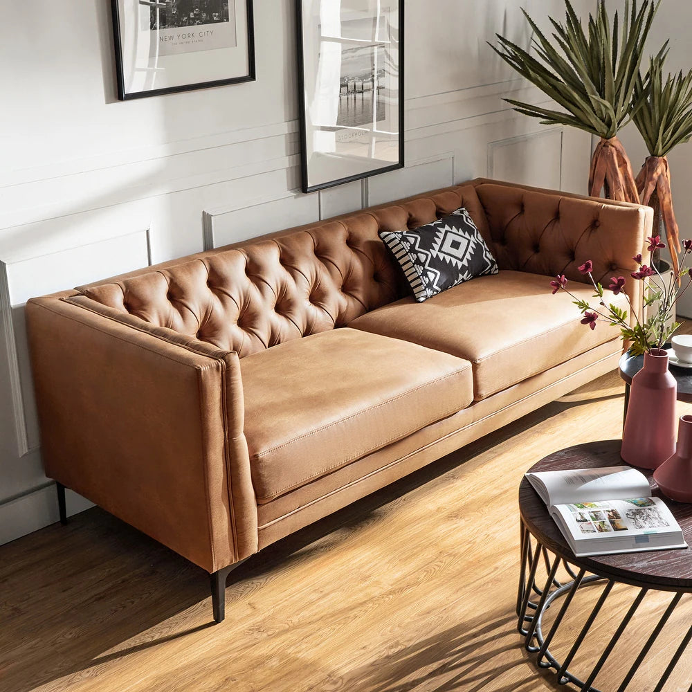 Havana 3-Seater Chesterfield Leather Couch