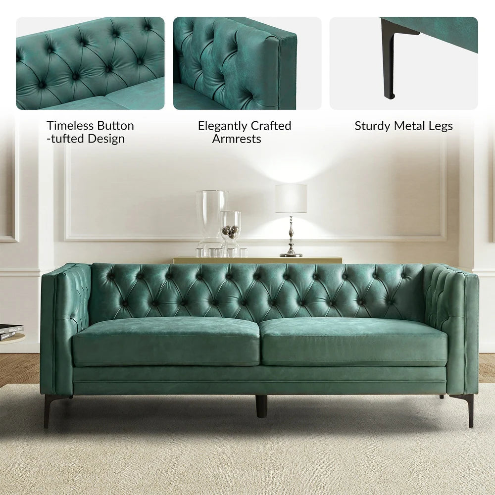 Havana 3-Seater Chesterfield Leather Couch