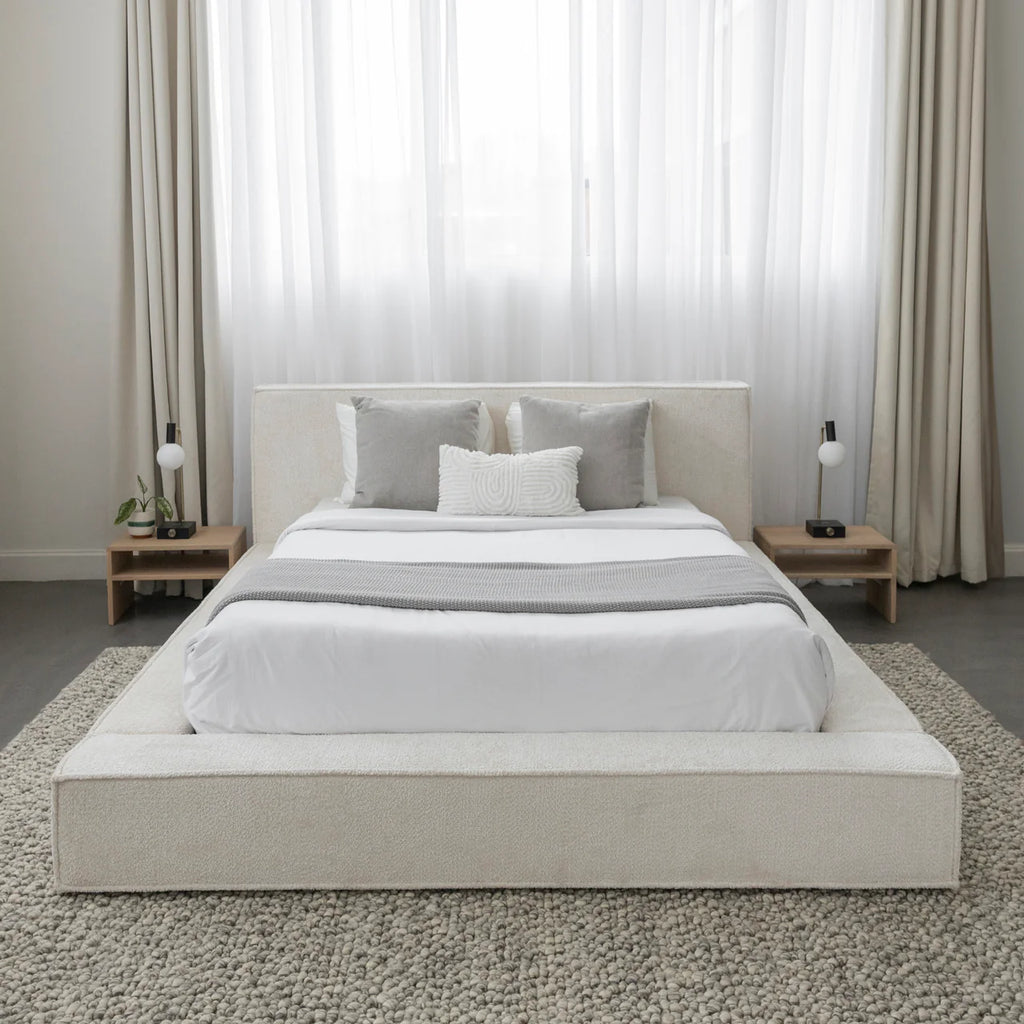 Hudson Soft Boucle Panel Headboard With Base