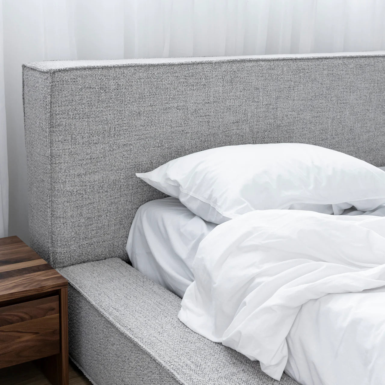 Hudson Soft Boucle Panel Headboard With Base