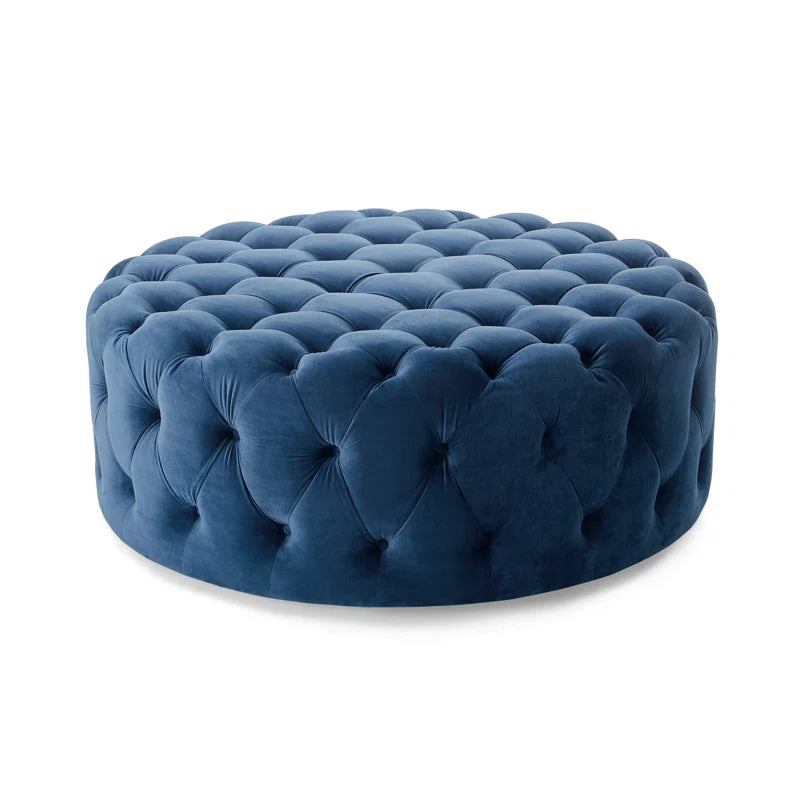 Manhattan Loft Velvet Round Tufted Ottoman