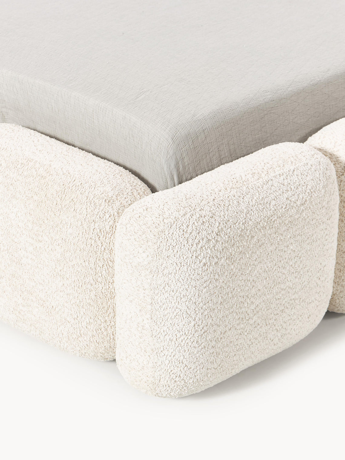 Aspen Block Panel Boucle Headboard With Base