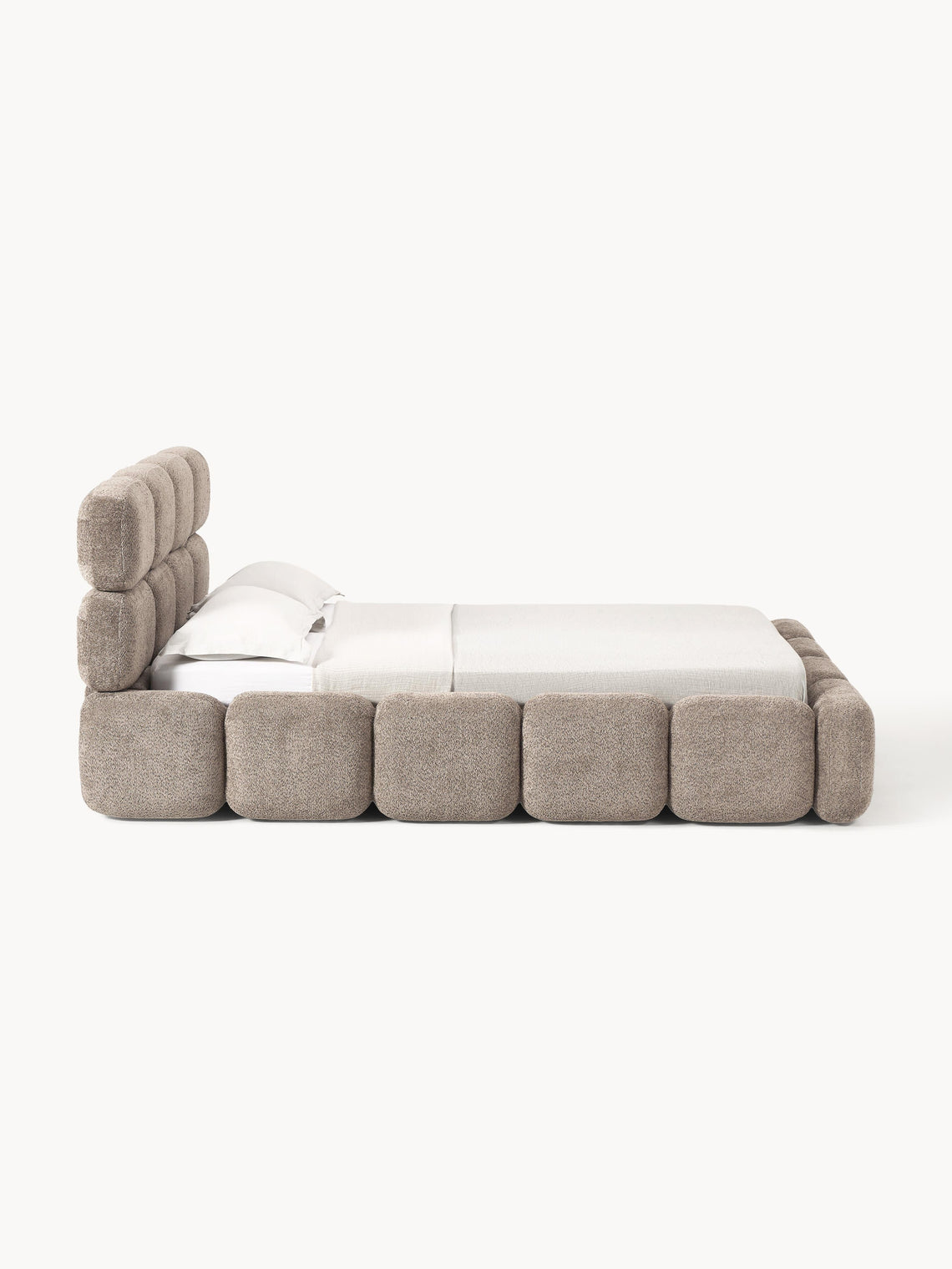 Aspen Block Panel Boucle Headboard With Base