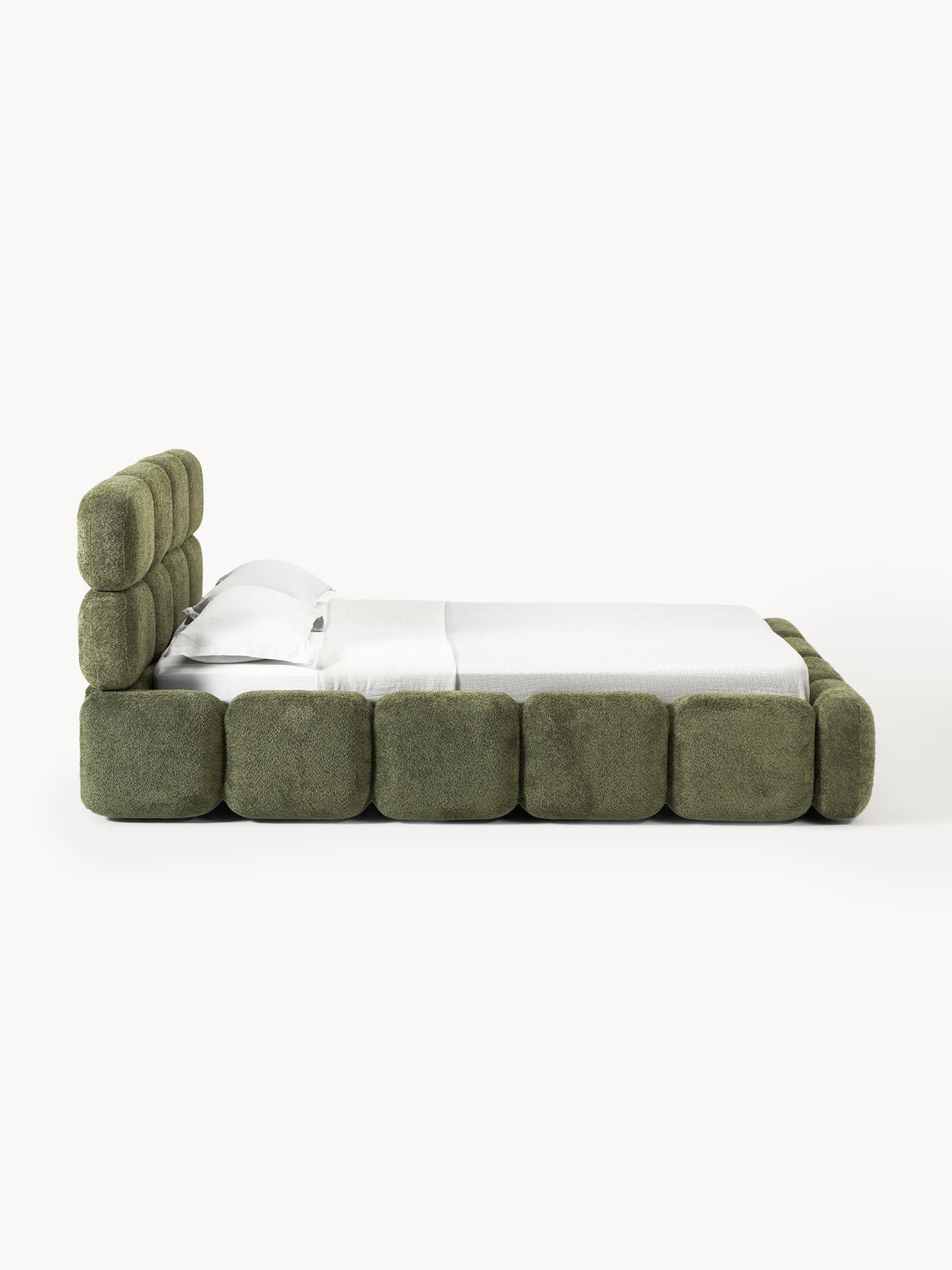 Aspen Block Panel Boucle Headboard With Base